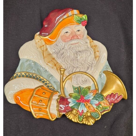 Vintage Fitz & Floyd Clairmont Collection Santa Claus Christmas Serving Plate - Picture 1 of 8